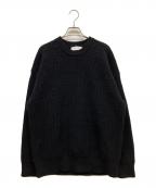 MARINE SERREマリーンセル）の古着「WOOL AND FLUFFY KNIT CREWNECK PULLOVER」｜ブラック