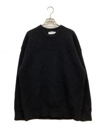 MARINE SERRE（マリーンセル）の古着「WOOL AND FLUFFY KNIT CREWNECK PULLOVER」｜ブラック