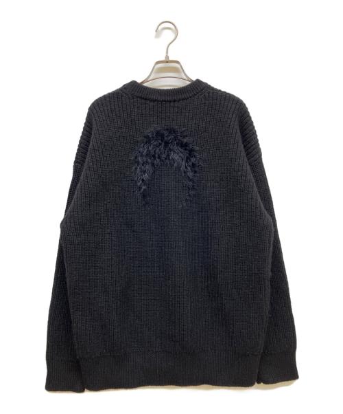 MARINE SERRE（マリーンセル）MARINE SERRE (マリーンセル) WOOL AND FLUFFY KNIT CREWNECK PULLOVER ブラック サイズ:SIZE Sの古着・服飾アイテム