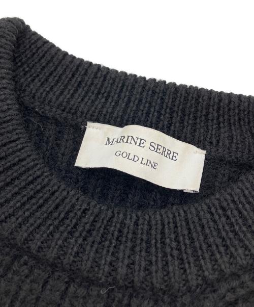 MARINE SERRE（マリーンセル）MARINE SERRE (マリーンセル) WOOL AND FLUFFY KNIT CREWNECK PULLOVER ブラック サイズ:SIZE Sの古着・服飾アイテム