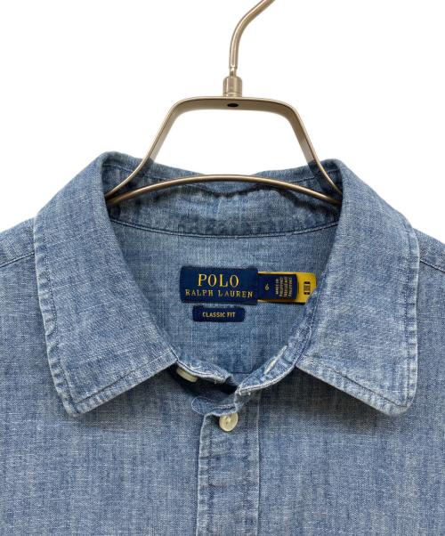 POLO RALPH LAUREN（ポロ・ラルフローレン）POLO RALPH LAUREN (ポロ・ラルフローレン) デニムシャツ スカイブルー サイズ:6の古着・服飾アイテム