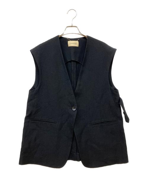 Curensology（カレンソロジー）Curensology (カレンソロジー) ウールリネンベスト ブラック サイズ:SIZE Freeの古着・服飾アイテム