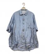 COMME des GARCONS SHIRTコムデギャルソンシャツ）の古着「ジップアップシャツ」｜スカイブルー