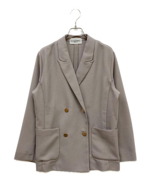 le.coeur blanc（ルクールブラン）le.coeur blanc (ルクールブラン) メッシュダブルブレストジャケット ベージュ サイズ:38の古着・服飾アイテム