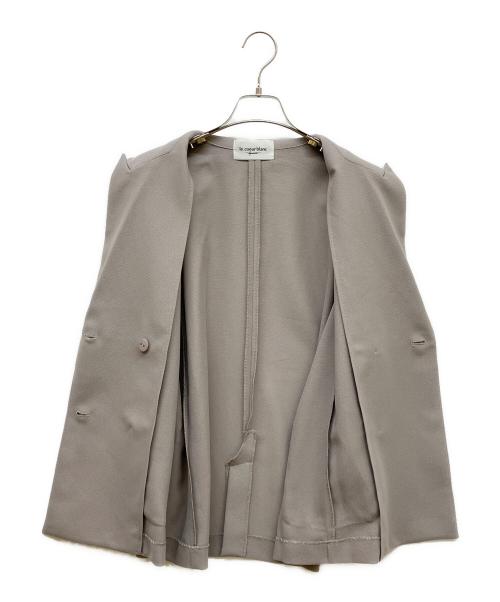 le.coeur blanc（ルクールブラン）le.coeur blanc (ルクールブラン) メッシュダブルブレストジャケット ベージュ サイズ:38の古着・服飾アイテム