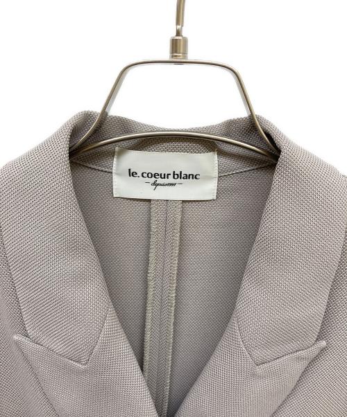 le.coeur blanc（ルクールブラン）le.coeur blanc (ルクールブラン) メッシュダブルブレストジャケット ベージュ サイズ:38の古着・服飾アイテム