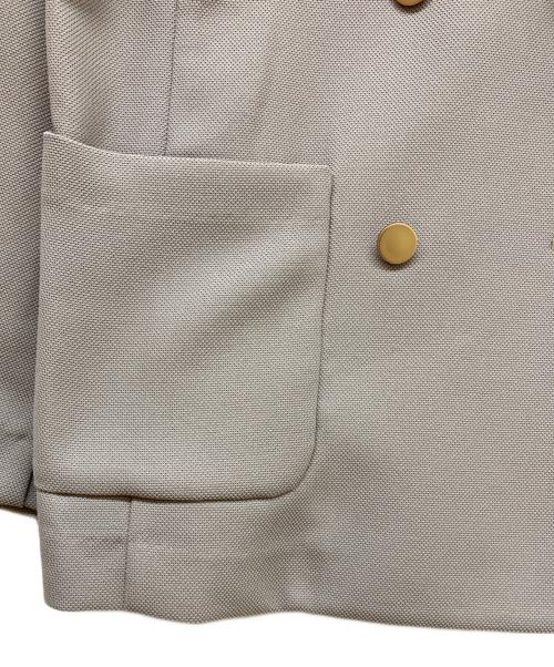le.coeur blanc（ルクールブラン）le.coeur blanc (ルクールブラン) メッシュダブルブレストジャケット ベージュ サイズ:38の古着・服飾アイテム