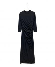 HELMUT LANG（ヘルムートラング）の古着「ドレープロングワンピース」｜ブラック