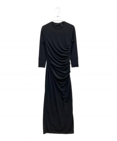 HELMUT LANG ヘルムートラング ワンピース ドレス 黒　本人期 中古・古着通販】HELMUT LANG (ヘルムートラング) ドレープロング