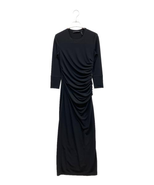 HELMUT LANG（ヘルムートラング）HELMUT LANG (ヘルムートラング) ドレープロングワンピース ブラック サイズ:XSの古着・服飾アイテム