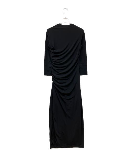 HELMUT LANG（ヘルムートラング）HELMUT LANG (ヘルムートラング) ドレープロングワンピース ブラック サイズ:XSの古着・服飾アイテム