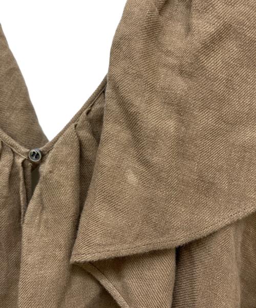 CHAOS（カオス）CHAOS (カオス) リネン オーバーカラーソリットブラウス ブラウン サイズ:SIZE Freeの古着・服飾アイテム