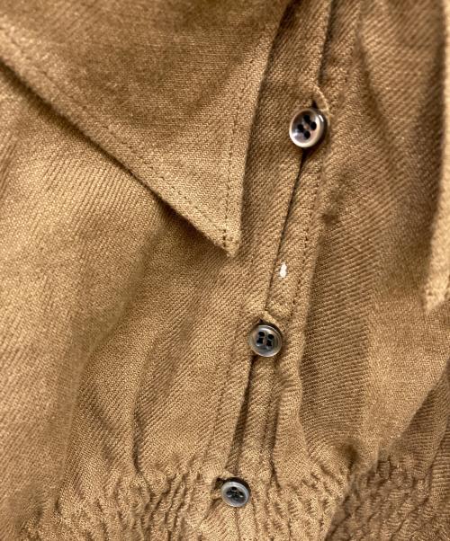 CHAOS（カオス）CHAOS (カオス) リネン オーバーカラーソリットブラウス ブラウン サイズ:SIZE Freeの古着・服飾アイテム