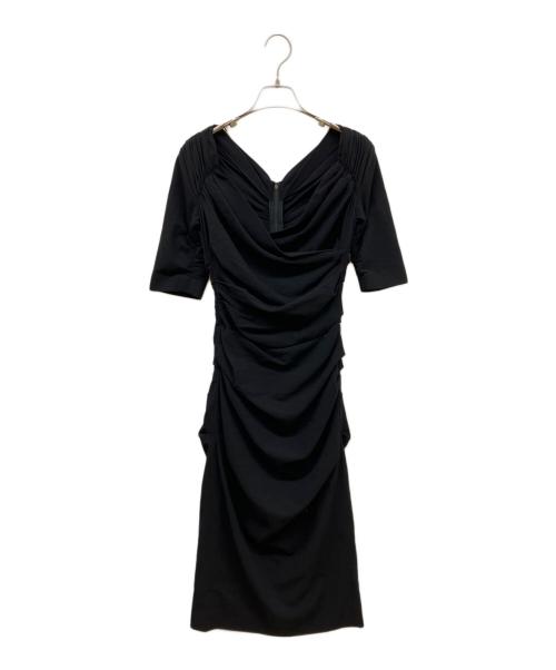 DOLCE & GABBANA（ドルチェ＆ガッバーナ）DOLCE & GABBANA (ドルチェ＆ガッバーナ) ドレープタイトワンピース ブラック サイズ:38の古着・服飾アイテム