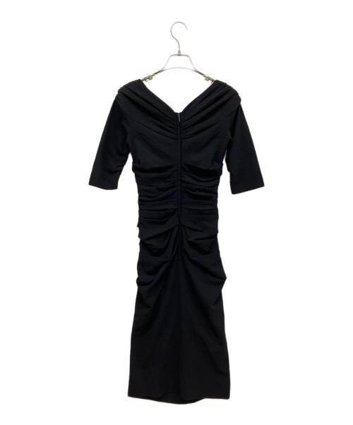 DOLCE & GABBANA（ドルチェ＆ガッバーナ）DOLCE & GABBANA (ドルチェ＆ガッバーナ) ドレープタイトワンピース ブラック サイズ:38の古着・服飾アイテム