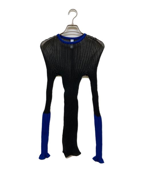 CFCL（シーエフシーエル）CFCL (シーエフシーエル) LUCENT TOP1 ブラック×ブルー サイズ:SIZE 3の古着・服飾アイテム