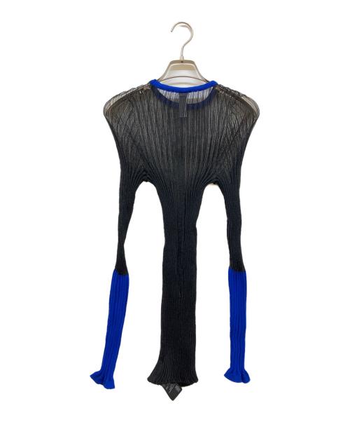 CFCL（シーエフシーエル）CFCL (シーエフシーエル) LUCENT TOP1 ブラック×ブルー サイズ:SIZE 3の古着・服飾アイテム