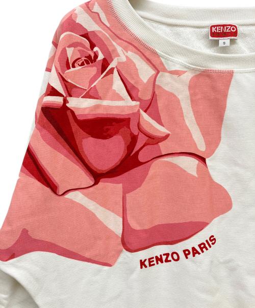 KENZO（ケンゾー）KENZO (ケンゾー) ローズプリントスウェット ホワイト サイズ:SIZE Sの古着・服飾アイテム