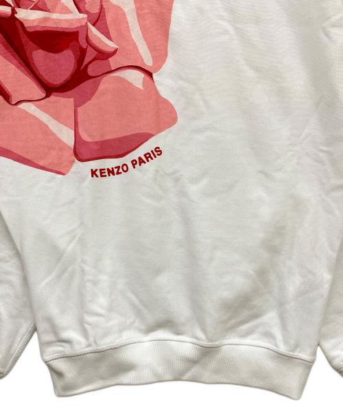 KENZO（ケンゾー）KENZO (ケンゾー) ローズプリントスウェット ホワイト サイズ:SIZE Sの古着・服飾アイテム