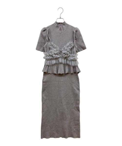 Lily Brown（リリーブラウン）Lily Brown (リリーブラウン) ビスチェセットニットワンピース グレー サイズ:Freeの古着・服飾アイテム