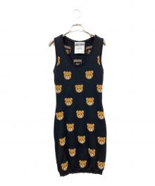MOSCHINO（モスキーノ）の古着「テディデザインニットワンピース」｜ブラック