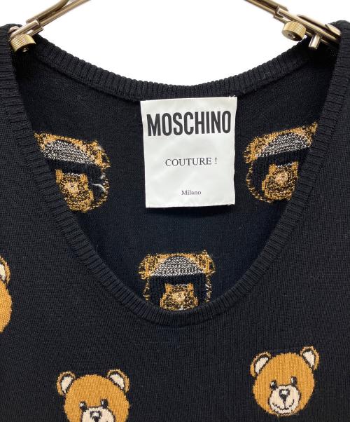 MOSCHINO（モスキーノ）MOSCHINO (モスキーノ) テディデザインニットワンピース ブラック サイズ:40の古着・服飾アイテム