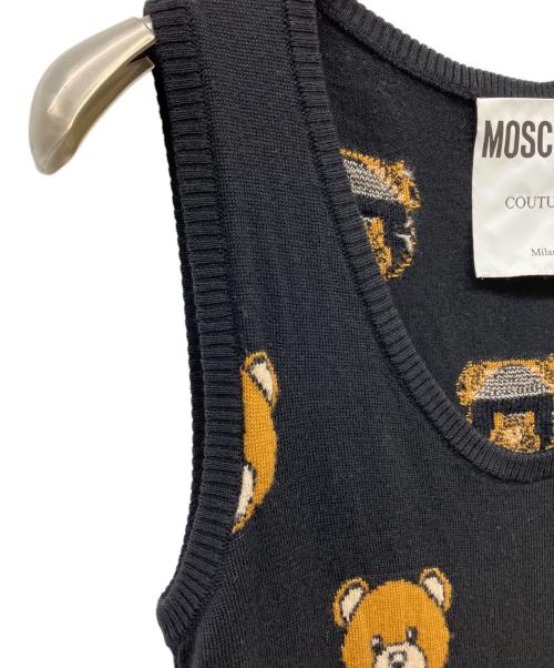 MOSCHINO（モスキーノ）MOSCHINO (モスキーノ) テディデザインニットワンピース ブラック サイズ:40の古着・服飾アイテム