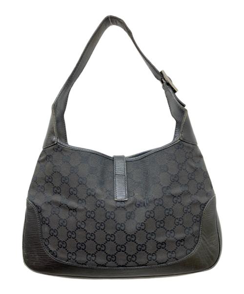 GUCCI（グッチ）GUCCI (グッチ) ジャッキーGGキャンバスワンショルダーバッグ ブラックの古着・服飾アイテム