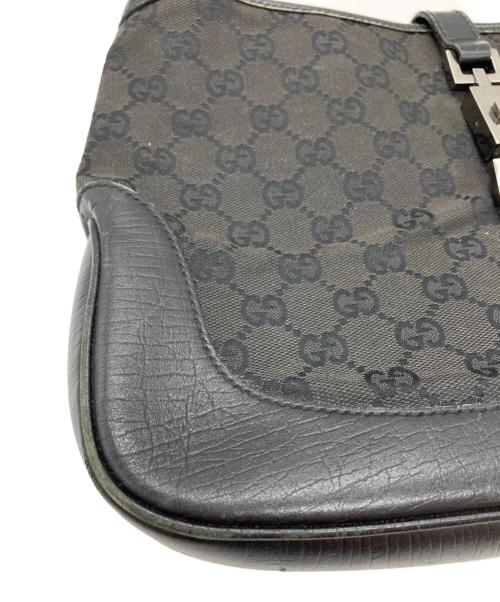 GUCCI（グッチ）GUCCI (グッチ) ジャッキーGGキャンバスワンショルダーバッグ ブラックの古着・服飾アイテム