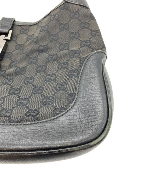 GUCCI（グッチ）GUCCI (グッチ) ジャッキーGGキャンバスワンショルダーバッグ ブラックの古着・服飾アイテム