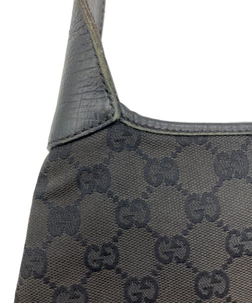 GUCCI（グッチ）GUCCI (グッチ) ジャッキーGGキャンバスワンショルダーバッグ ブラックの古着・服飾アイテム