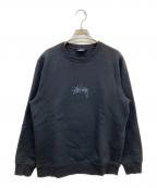 stussyステューシー）の古着「刺繍ロゴスウェット」｜ブラック