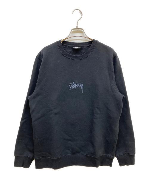 stussy（ステューシー）stussy (ステューシー) 刺繍ロゴスウェット ブラック サイズ:Mの古着・服飾アイテム