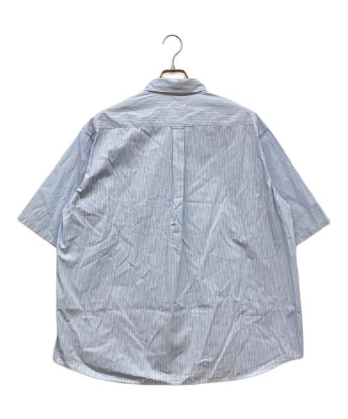 SOPHNET.（ソフネット）SOPHNET. (ソフネット) SUVIN GIZA RELAX-FIT S/S SHIRT ブルー×ホワイト サイズ:SIZE 3の古着・服飾アイテム