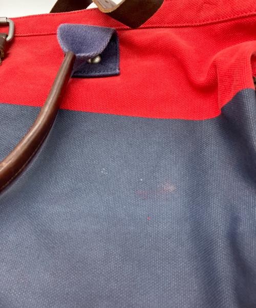 RALPH LAUREN RUGBY（ラルフローレンラグビー）RALPH LAUREN RUGBY (ラルフローレンラグビー) 2wayキャンバストートバッグ ブルー×レッドの古着・服飾アイテム