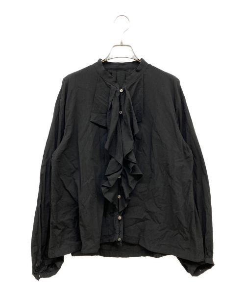 JOURNAL STANDARD（ジャーナルスタンダード）JOURNAL STANDARD (ジャーナルスタンダード) ボイルストライプフリルブラウス ブラック サイズ:-の古着・服飾アイテム