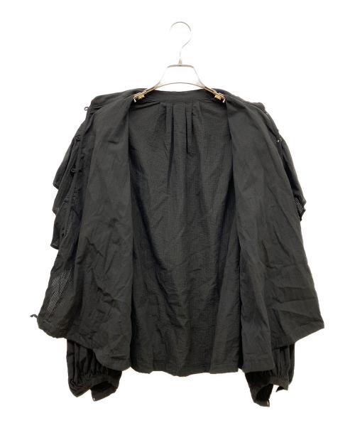 JOURNAL STANDARD（ジャーナルスタンダード）JOURNAL STANDARD (ジャーナルスタンダード) ボイルストライプフリルブラウス ブラック サイズ:-の古着・服飾アイテム
