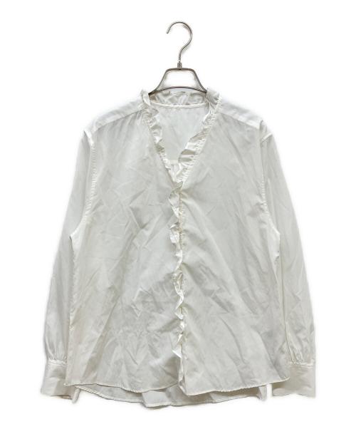 Spick and Span（スピック＆スパン）Spick and Span (スピック＆スパン) フリルVネックブラウス ホワイト サイズ:freeの古着・服飾アイテム