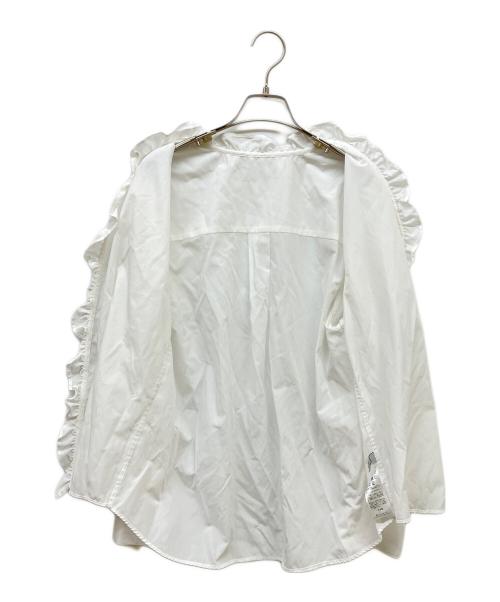 Spick and Span（スピック＆スパン）Spick and Span (スピック＆スパン) フリルVネックブラウス ホワイト サイズ:freeの古着・服飾アイテム