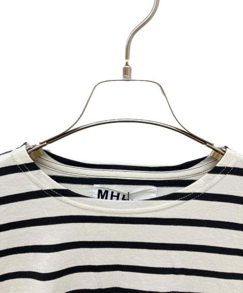 MHL（エムエイチエル）MHL (エムエイチエル) ボーダーカットソー ホワイト×ブラック サイズ:L 未使用品の古着・服飾アイテム