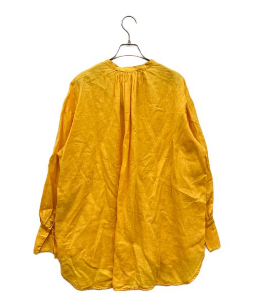 nagonstans（ナゴンスタンス）nagonstans (ナゴンスタンス) リネンスタンドカラーシャツ イエロー サイズ:38の古着・服飾アイテム