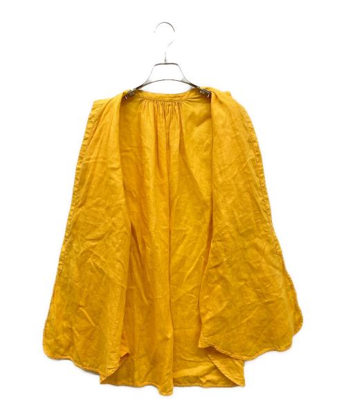 nagonstans（ナゴンスタンス）nagonstans (ナゴンスタンス) リネンスタンドカラーシャツ イエロー サイズ:38の古着・服飾アイテム