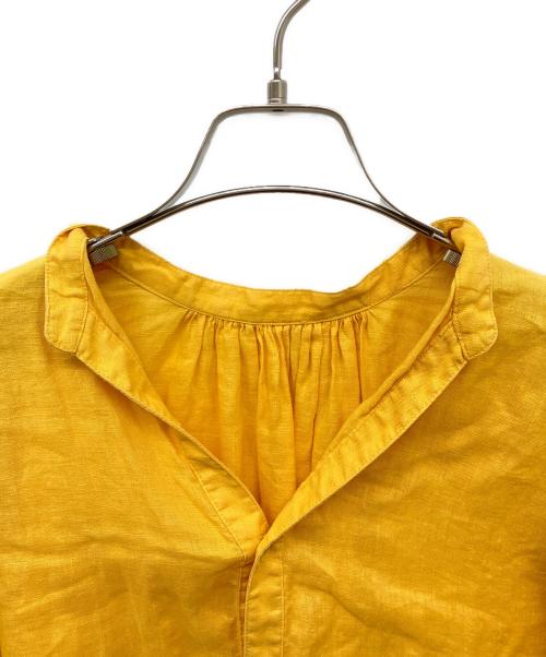 nagonstans（ナゴンスタンス）nagonstans (ナゴンスタンス) リネンスタンドカラーシャツ イエロー サイズ:38の古着・服飾アイテム