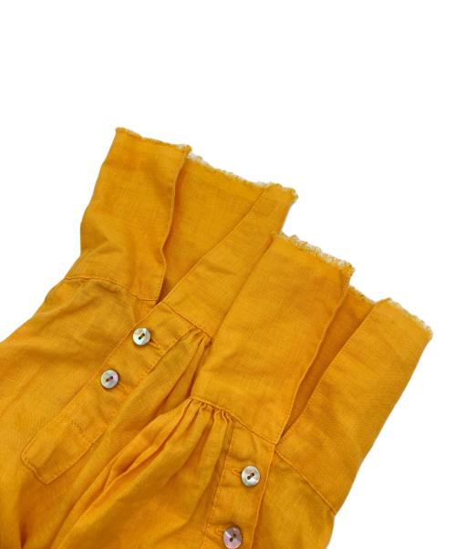 nagonstans（ナゴンスタンス）nagonstans (ナゴンスタンス) リネンスタンドカラーシャツ イエロー サイズ:38の古着・服飾アイテム