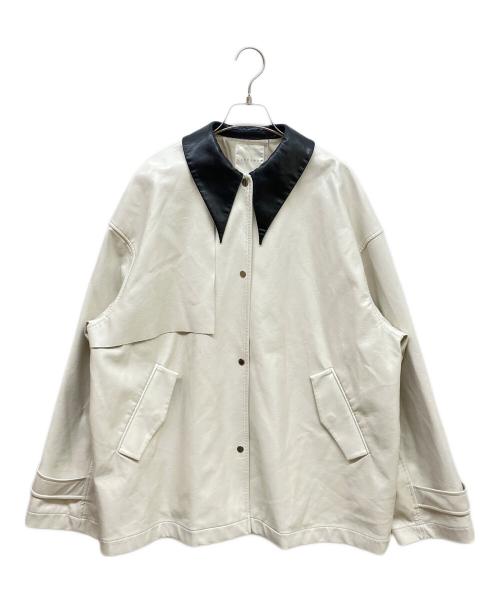 CITYSHOP（シティショップ）CITYSHOP (シティショップ) BONDING LEATHER JACKET ホワイト サイズ:Fの古着・服飾アイテム