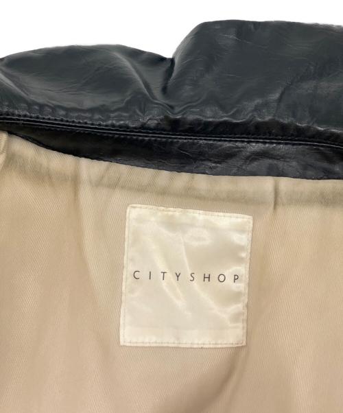 CITYSHOP（シティショップ）CITYSHOP (シティショップ) BONDING LEATHER JACKET ホワイト サイズ:Fの古着・服飾アイテム