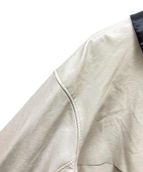 CITYSHOP（シティショップ）CITYSHOP (シティショップ) BONDING LEATHER JACKET ホワイト サイズ:Fの古着・服飾アイテム