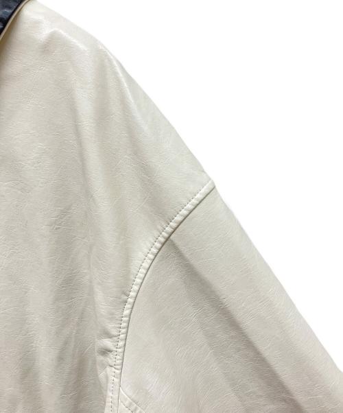 CITYSHOP（シティショップ）CITYSHOP (シティショップ) BONDING LEATHER JACKET ホワイト サイズ:Fの古着・服飾アイテム