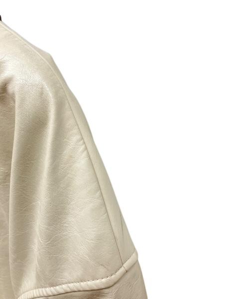 CITYSHOP（シティショップ）CITYSHOP (シティショップ) BONDING LEATHER JACKET ホワイト サイズ:Fの古着・服飾アイテム