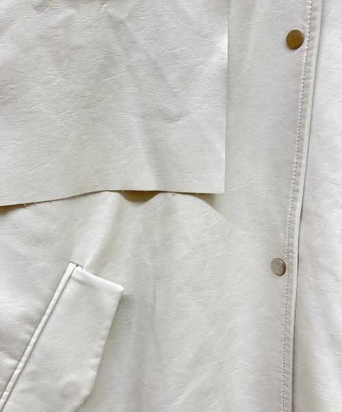 CITYSHOP（シティショップ）CITYSHOP (シティショップ) BONDING LEATHER JACKET ホワイト サイズ:Fの古着・服飾アイテム